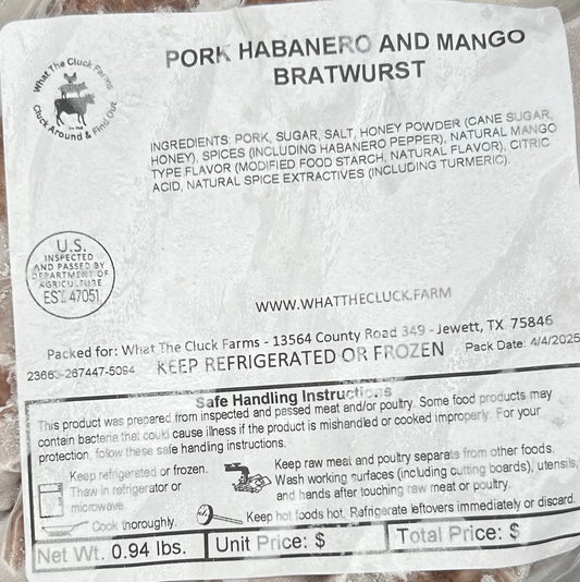 Forest Raised Pork Mango Habanero Sausage Links