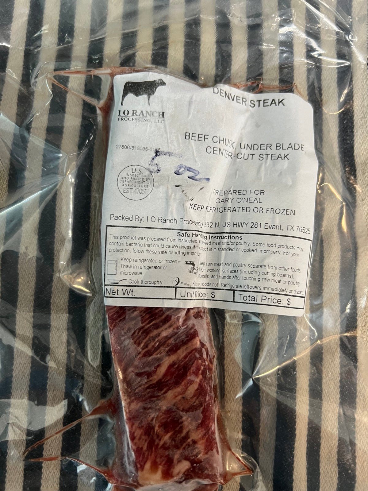 Natchez Farms Denver Steak