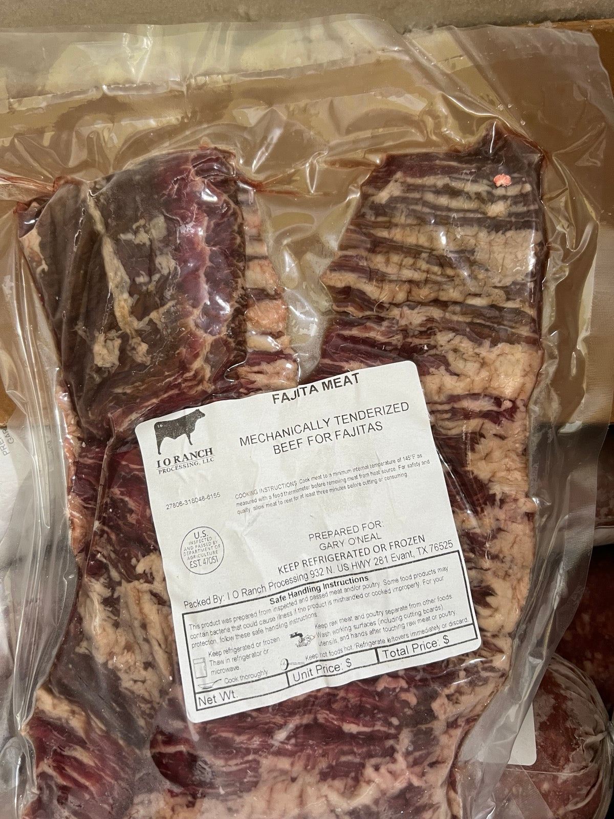 Natchez Farms Tenderized Fajita Meat
